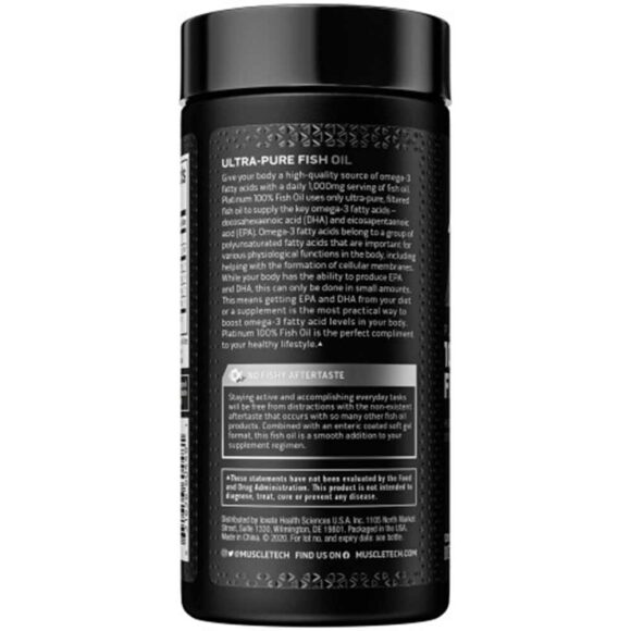 muscletech platinum100% fish oil, 100 softgels