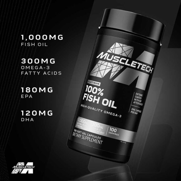 muscletech platinum100% fish oil, 100 softgels
