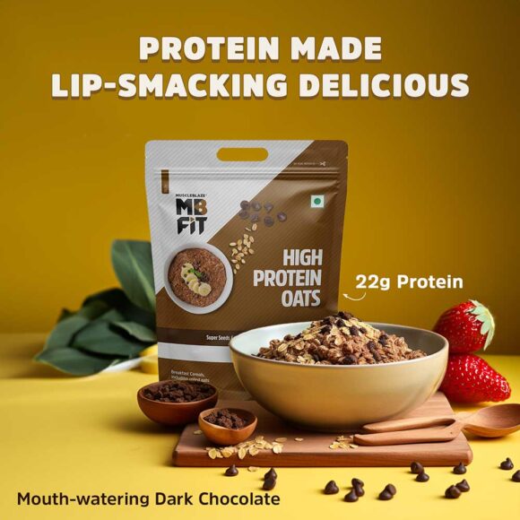muscleblaze high protein oats, 2 kg, dark chocolate