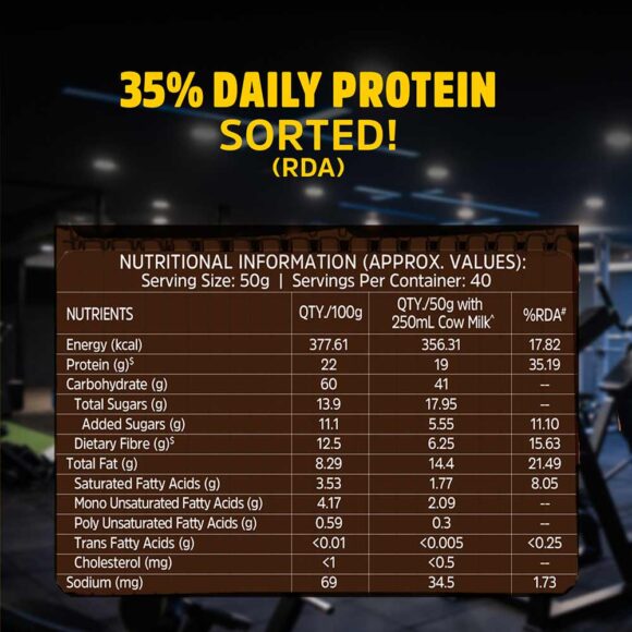 muscleblaze high protein oats, 2 kg, dark chocolate